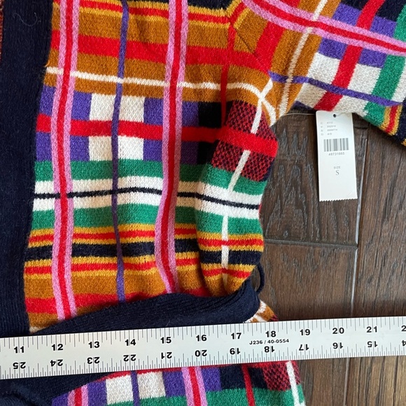 Anthropologie MOTH Long Cardigan Sweater Women’s Sz XS Willingston Plaid Belted - Picture 11 of 15